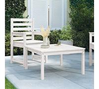 FUDUGEHMIOFWFJJ White Outdoor Garden Table 82.5x82.5x45cm Solid Pine Wood - Patio Dining Table for Family Friends Rustic Elegant Design Sturdy Stable Terrace, Backyard