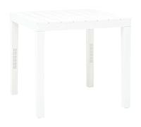 FUDUGEHMIOFWFJJ White Plastic Garden Table 78x78x72 cm Outdoor Patio Dining Camping Furniture Weatherproof Lightweight Easy to Clean with Slatted Design