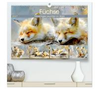 Füchse. Flauschiges Leuchten im Wald (hochwertiger Premium Wandkalender 2027 DIN A2 quer), Kunstdruck in Hochglanz: Ein malerischer Streifzug durch die Welt der bezaubernden Waldbewohner