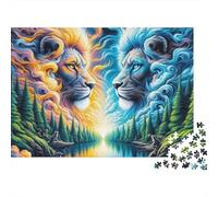 Fuego león mítico Pacchetto Puzzle Da 1000 Pezzi in Carta Ecologica Per Appassionati Anziani, Puzzle Antistress, Attività Di Viaggio, Regalo Di Natale Popolare Per Anziani 52x38cm/1000pcs