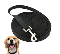 fueis Lunghina Cane 10 Metri in Nylon Resistente - Guinzaglio Addestramento per Cani con Moschettone Girevole Antigroviglio - Nero