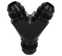 Fuel Hose Y Adapter | Anodized Aluminum Alloy Splitter Fitting | Universal Leak - Proof Coupler for Gas/Liquid Lines | High Flow Low Flow Impedance Design (8AN)