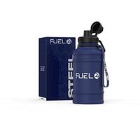Fuel24 Borraccia extra forte in metallo, 1,3 l e 2,2 l, a prova di perdite e senza BPA, robusta borraccia per palestra, sport e adulti