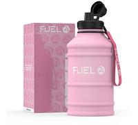 Fuel24 Borraccia in metallo da 1,3 l/2,2 l, resistente, a prova di perdite, senza BPA, 1 l, 2 l, in acciaio inox (2 litri), bottiglia grande da palestra per uomini, borraccia sportiva, viaggi