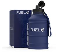 Fuel24 Borraccia in metallo da 1,3 l/2,2 l, resistente, a prova di perdite, senza BPA, 1 l, 2 l, in acciaio inox (2 litri), bottiglia grande da palestra per uomini, bottiglia sportiva, viaggi