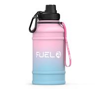 Fuel24 Borraccia in metallo da 1,3 l/2,2 l, robusta, a prova di perdite, senza BPA, 2 L e 1 L, in acciaio inox (1 litro), bottiglia grande da palestra per uomini, borraccia sportiva, viaggi,