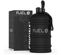 Fuel24 Brocca - Borraccia da 2,2 litri - Materiale flessibile extra forte - Opzioni a prova di goccia, tappo pop o cannuccia - Grande bottiglia sportiva da palestra da 2,2 l, senza BPA