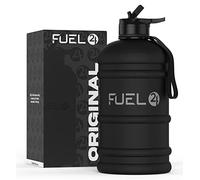 Fuel24 Brocca - Borraccia da 2,2 litri - Materiale flessibile extra forte - Opzioni a prova di goccia, tappo pop o cannuccia - Grande bottiglia sportiva da palestra da 2,2 l, senza BPA