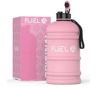 Fuel24 Brocca - Borraccia da 2,2 litri - Materiale flessibile extra forte - Opzioni a prova di goccia, tappo pop o cannuccia - Grande bottiglia sportiva da palestra da 2,2 l, senza BPA