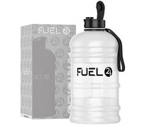Fuel24 Brocca - Borraccia da 2,2 litri - Materiale flessibile extra forte - Opzioni a prova di goccia, tappo pop o cannuccia - Grande bottiglia sportiva da palestra da 2,2 l, senza BPA
