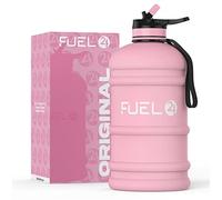 Fuel24 Brocca - Borraccia da 2,2 litri - Materiale flessibile extra forte - Opzioni a prova di goccia, tappo pop o cannuccia - Grande bottiglia sportiva da palestra da 2,2 l, senza BPA