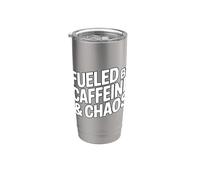 Fueled By Caffeine And Chaos Bicchiere termico in acciaio inox doppia parete