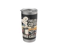 Fueled By Coffee And Bird Calls birdwatching caffè Bicchiere termico in acciaio inox doppia parete