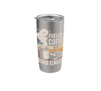 Fueled By Coffee And Bird Calls birdwatching caffè Bicchiere termico in acciaio inox doppia parete