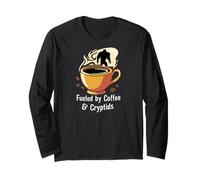 Fueled By Coffee & Cryptids Bigfoot Design Maglia a Manica