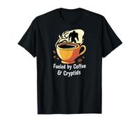 Fueled By Coffee & Cryptids Bigfoot Design Maglietta