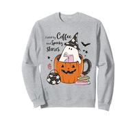 Fueled by Coffee Spooky Stories Ghost Pumpkin Tazza per Halloween Felpa