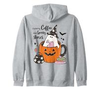 Fueled by Coffee Spooky Stories Ghost Pumpkin Tazza per Halloween Felpa con Cappuccio