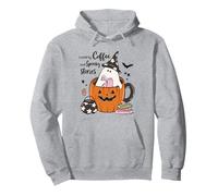 Fueled by Coffee Spooky Stories Ghost Pumpkin Tazza per Halloween Felpa con Cappuccio