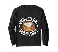 Fueled By Dumplings Simpatico Design per Amanti del Cibo Maglia a Manica