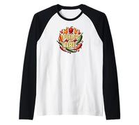 Fueled By Fire Hot Chili Pepper Spicy Food Lover Maglia con Maniche Raglan