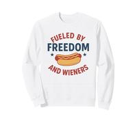 Fueled by Freedom And Wieners Divertente Barbecue Patriottico Felpa