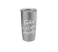 Fueled By Iced Coffee And Anxiety Bicchiere termico in acciaio inox doppia parete