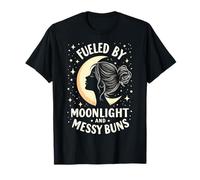 Fueled by Moonlight and Messy Buns Aesthetic Maglietta