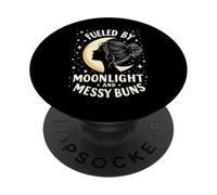 Fueled by Moonlight and Messy Buns Aesthetic PopSockets PopGrip Adesivo