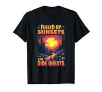 Fueled by Sunsets and Side Quests Nature Gamer Maglietta