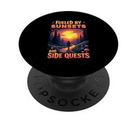 Fueled by Sunsets and Side Quests Nature Gamer PopSockets PopGrip Adesivo