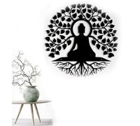 FUELIX Decorazione da Parete con Buddha in Metallo, Albero della Vita, Decorazione con Buddha per Meditazione, Yoga E Spazi Zen, Decorazione da Parete 3D, Giardino Esterno Pati 60cm