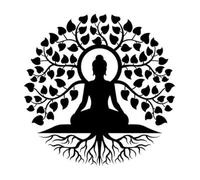 FUELIX Decorazione Murale Albero della Vita Buddha Arte da Parete in Metallo, Buddha Mandala Meditazione Yoga Altare Buda Decorazioni per La Casa Zen per Interni, Camera da Letto, Soggiorno 40cm