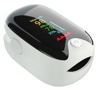 FUELIX Pulsossimetro per Dito, Misuratore di Saturazione Ossigeno Spo2 E Frequenza Cardiaca, Portatile con Monitor PR, Display OLED Ossimetro da Dito Professionale B