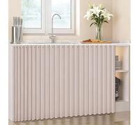 FUELIX Tenda Corta per Finestra Tende Porte Antipolvere Privacy per Scaffale Tendina sotto Lavello Cucina con Binario Silenzioso per Armadio da Cucina, Scarpiere, Armadi, Lavatrice F,W100-120cm/H70cm