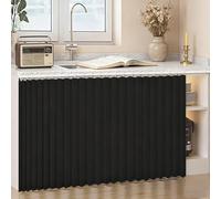 FUELIX Tenda Corta per Finestra Tende Porte Antipolvere Privacy per Scaffale Tendina sotto Lavello Cucina con Binario Silenzioso per Armadio da Cucina, Scarpiere, Armadi, Lavatrice D,W70-80cm/H60cm