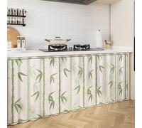 FUELIX Tende Cucina Porta Finestra, Tenda Scaffale, Tende per Mensole, Tende Oscuranti Antipolvere Armadio, Tendina sotto Lavello Cucina per Scarpiera, Libreria, Lavatrice C,W140*H60cm