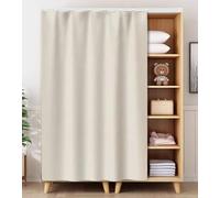 FUELIX Tende per Armadi, Tende per Mensole, Tenda per Porta dell'Armadio, Tende Porte Antipolvere Privacy per Scaffale Tende Oscuranti Antipolvere per dell'Armadio per Mobili da Cucina A18,W90xH140cm