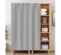 FUELIX Tende per Armadi, Tende per Mensole, Tenda per Porta dell'Armadio, Tende Porte Antipolvere Privacy per Scaffale Tende Oscuranti Antipolvere per dell'Armadio per Mobili da Cucina A14,W60xH90cm