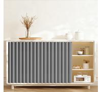 FUELIX Tende per Armadiettitendere Corte per La Cucina Antipolvere Impermeabili per Il Bagno con Binari Scorrevoli Tende per Mensole Tende Porte Antipolvere Privacy per Scaffale A,W100 x H80cm