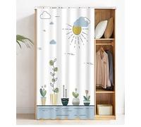 FUELIX Tende per Finestre Antipolvere, Tende Porte Antipolvere Privacy per Scaffale Tende della Scarpiera, Tenda per Armadio Aperto per Mobili da Cucina, Guardaroba Q,W120cm*H160cm