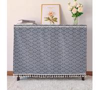 FUELIX Tendina Sottolavello Cucina, Tende per Mensole, Tende Porte Antipolvere Privacy per Scaffale Tende da Finestra Oscuranti con Nappe Tende Antipolvere per Scarpiera Libreria A13,W50*H65cm