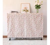 FUELIX Tendina Sottolavello Cucina, Tende per Mensole, Tende Porte Antipolvere Privacy per Scaffale Tende da Finestra Oscuranti con Nappe Tende Antipolvere per Scarpiera Libreria A7,W50*H65cm