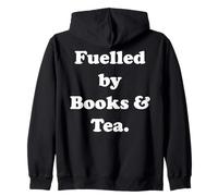 Fuelled By Books & Tea Literary Quote Felpa con Cappuccio