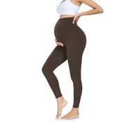 FuelMeFoot Leggings premaman da donna, a vita alta, per gravidanza, opachi, elasticizzati, morbidi, lunghi, yoga., marrone, S