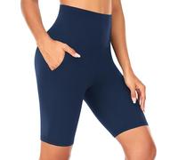 FuelMeFoot Pantaloncini Ciclismo Donna Shorts Vita Alta Pantaloni Sportivi Short Opaco Summer per Yoga,Sport,Corsa, Allenamento.04-Marina L/XL