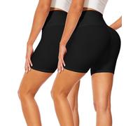 FuelMeFoot Pantaloni Sportivi Corti da Donna Vita Alta Yoga Pantaloncini Hot Pants per Estivi Pantaloni da Ciclismo Fitness.A01-Nero/Nero S/M