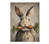 Für Erwachsene 1000pcs(52x38cm) Puzzle Rabbit Holding Carrot Puzzles Für Jugendliche Handspiel Musterzusammenbau Einzigartige Geschenke Für Geburtstag Und Weihnachten 1000pcs(52x38cm)