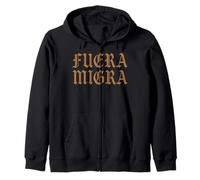 Fuera La Migra Messico Immigrazione Chicano Attivista Raza Love Felpa con Cappuccio
