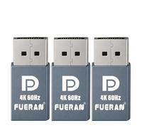 FUERAN DP Dummy Plug Display Emulator - DisplayPort, Headless Ghost Display EDID, adattatore display virtuale 4K 60Hz (compatibile con Headless 1920x1080@120Hz/2560x1600@60Hz/3840x2160@60hz) (grigio